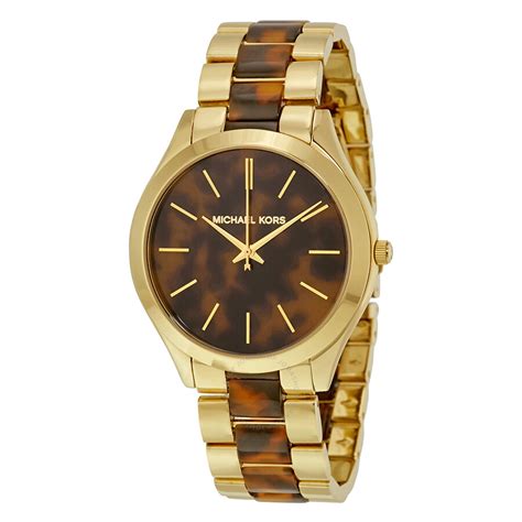 michael kors gold and tortoiseshell watch|Michael Kors mk4284.